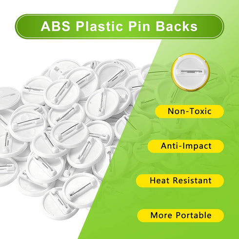 200 Sets 1 inch /25mm Blank Button Supplies Round Badges Buttons Parts for Button Maker Button Attachment, Button Making Supplies with Round Pin C...