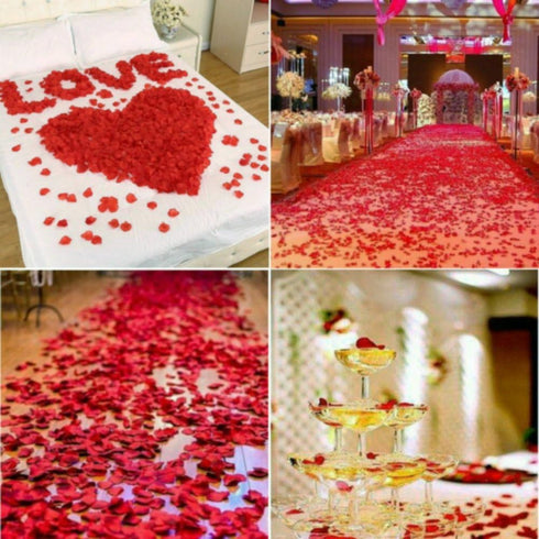 CODE FLORIST 2200 PCS Dark-Red Silk Rose Petals for Romantic Night,Wedding,Proposal Anniversary Flower Decorations...