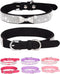 Dog Collar for Small Dogs, Adjustable Leather Suede Bling Dog Collars?Pink Dog Collar Cat Collar, Rhinestone Dog Collar (XS, black4)...