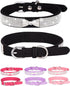 Dog Collar for Small Dogs, Adjustable Leather Suede Bling Dog Collars?Pink Dog Collar Cat Collar, Rhinestone Dog Collar (XS, black4)...