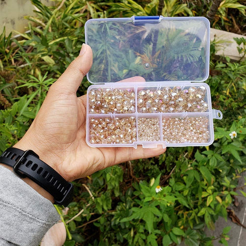 Silver Champagne Rondelle Glass Beads for Jewelry Making, Faceted Briolette Crytal Spacer Beads for Bracelet Necklace Earring (2mm 4mm 6mm 8mm 10m...