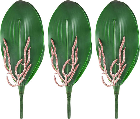 Miracliy Phalaenopsis Orchid Leaves Fake Leaves Real Latex Touch Plants Arrangement...