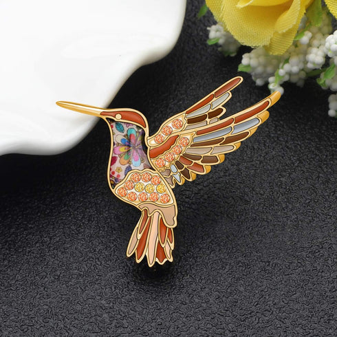 Enamel Hummingbird Brooch Pins Bird Lapel Scarf Pins for Women Girls Gifts Bag Clothes Jewelry...
