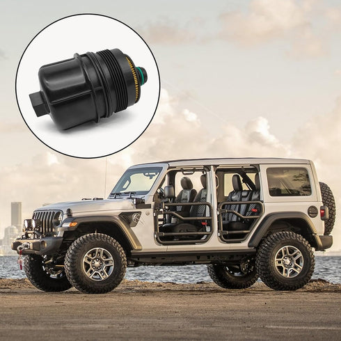 Oil Filter and Cap Assembly Compatible with Jeep 2020 2021 Wrangler JL,2021 Gladiator,2020 2021 2022 Ram 1500 DT Replaces# 68507598AA 68498720AA...