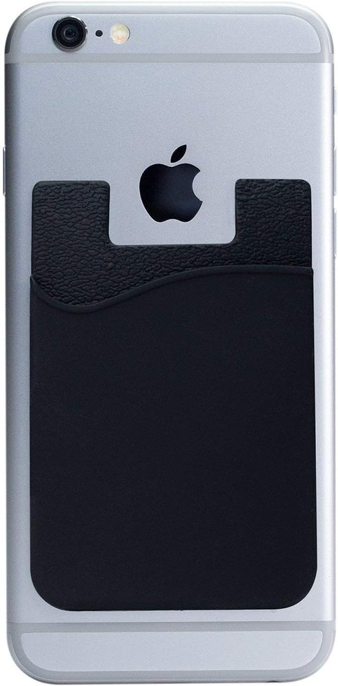 Cell Phone Card Holder for Back of Phone Case. Silicone Stick On Pocket Wallet for iPhone, Android & Other Flat Surfaces, Great for Credit Cards, ...