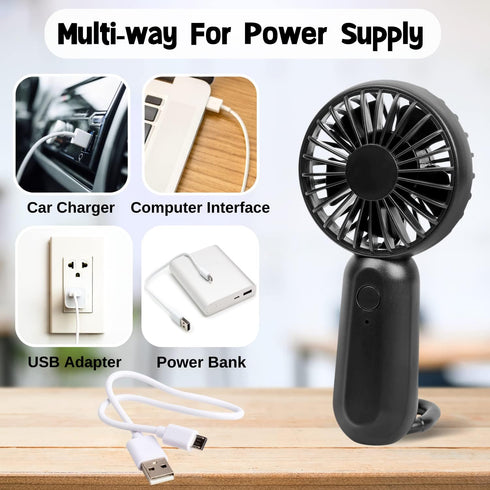 Handheld Fan-Mountaineering Portable Mini USB Fan,Hangable Portable Folding Pocket Fan with Power Bank-Rechargeable Battery Operated Fan,Suitable ...