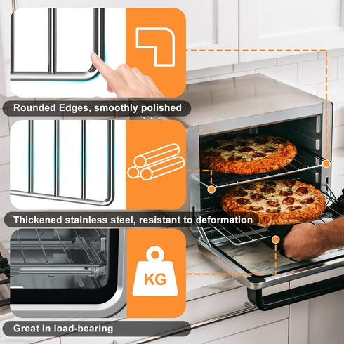 Replacement Air Fryer Wire Rack for Digital Convection Toaster Oven, 14.6''*11.4'' Stainless Steel Air Fryer Accessories Roasting Steamer Grill Ra...