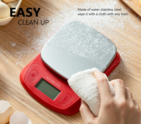 NUTRI FIT Ultra Slim Food Scale Digital Kitchen 1g Increment Measure in lb oz ml High Precision Weight in Grams and oz for Coffee Making, Meal Pre...