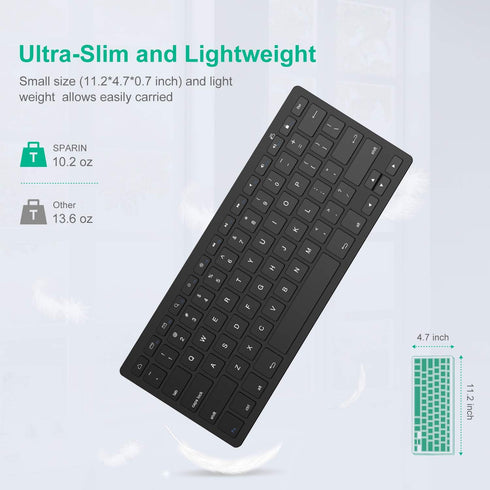 SPARIN Wireless Bluetooth Keyboard for Samsung Galaxy Tab A9 Plus/A8/A7 Lite/S9 FE/S9+/S6 Lite/S9.., Portable Keyboard for Samsung Tablet&Laptop&P...