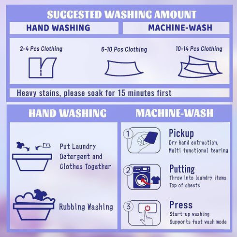 Morigins Ultra Concentrated Laundry Detergent Sheets (120 Loads, 60 Sheet), Sweet Sakura Scent, Clean Breeze, Non Toxic People Safe, Washing Trave...