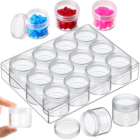 Blulu Clear Bead Organizer Bead Storage Containers Set with 12 Boxes (1.5 x 1.5 x 1.38 Inches)...