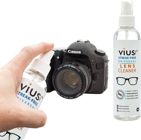 Lens and Screen Cleaner Kit by Vius - Safely Cleans Phones, Monitors, Tablets, TVs, Laptops, Eyeglasses, Cameras, Other Screens and Lenses (2oz 2-...