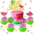 JeVenis 25 PCS Watermelon Cupcake Topper One in a Melon Cupcake Topper One in a Melon Party Decoration Watermelon Party Supplies...