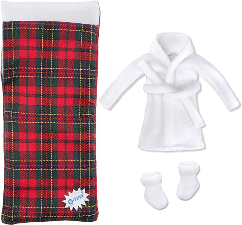 E-TING Santa Clothing Bathrobe Christmas Accessories for elf Doll (White Bathrobe with Sleeping Bag)...