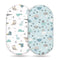 GRSSDER Stretchy Ultra Soft Fitted Bassinet Sheet Set 2 Pack, Universal Fit for Bassinets Baby Cradle Moses Basket Oval Rectangle Pad/Mattress, Ha...