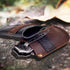 Leather Belt Knife Sheath, (Color Clash Series) Knife Holster, Pocket Knife Sheath, EDC Leather Sheath for Folding Knife Carrier, Darkbrown...
