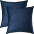 Mixhug Set of 2 Cozy Velvet Square Decorative Throw Pillow Covers for Couch and Bed, Navy Blue, 18 x 18 Inches...