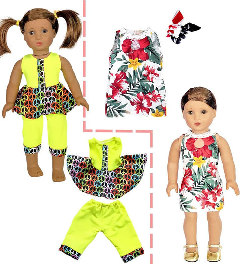 18 inch Doll Clothes and Accessories fit American 18'' Dolls - Including 10 Complete Set of 18 inch American Doll Clothes Outfits Dress with Unico...