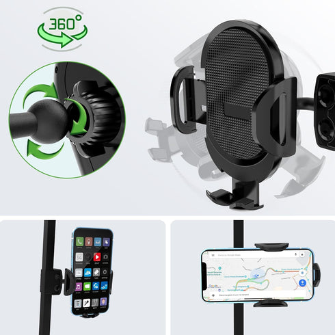 10L0L Golf Cart Phone Holder iPhone Caddy Mount Fits Yamaha EZGO TXT RXV Club Car w/ 0.75"-1.25" Square Tube Stand Bracket...