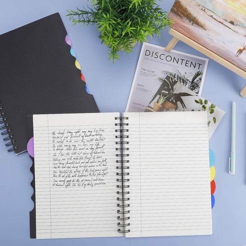 EOOUT 2 Pack Multi Subject Notebook, Spiral Notebook College Ruled with Tabs, 7.5”×10”, Lined Journals with Dividers, 290 Pages, for Gifts, School...