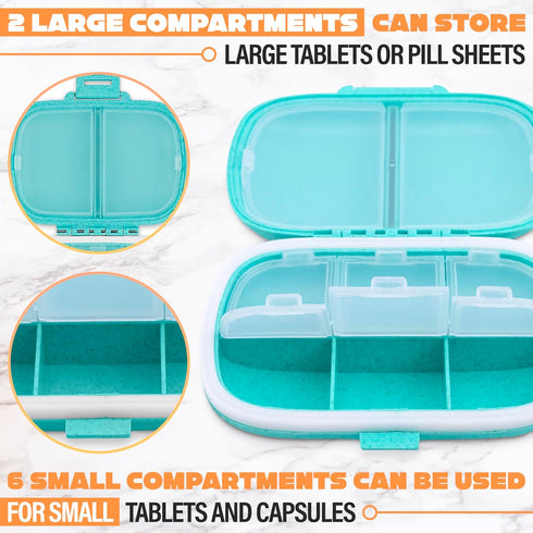 2Pcs Travel Pill Organizer Small Pill Case - Weekly Pill Organizer Small Pill Container Travel Pill Case Pill Box Organizer Purse Pill Case - Pill...