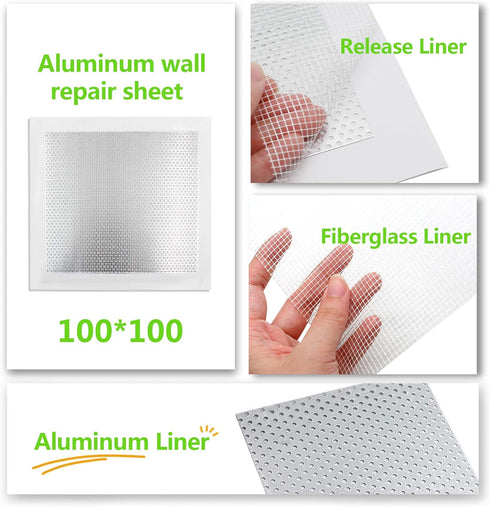 8pcs Drywall Repair Patch, 4" x 4" Drywall Patch Self Adhesive Aluminum Wall Repair Patch Kit...