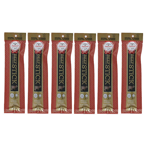 Aufschnitt Grass Fed Beef Jerky Sticks - Low Sodium, Certified Kosher - Made in USA - Keto & Halal Friendly - 6 Pack, Spicy...