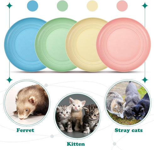 Gerrii 12 Pieces Whisker Fatigue Relief Cat Bowl 6 Inch Shallow Cat Food Dish Cat Wet Feeding Bowls Wide and Small Pet Plate for Kittens and Short...