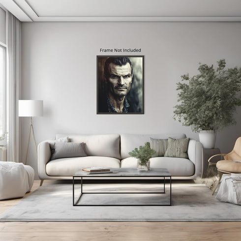 Posterizer 1 pcs-close up black and white photograph of a rugged man 2-Photography Art-Retro Art-Decorations for Bedroom, Office, Living Room - un...