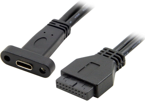 cablecc Single Port USB 3.1 Type C USB-C Female to USB 3.0 Motherboard 19pin Header Cable 40cm...