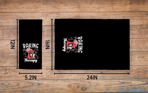 Baking is My Therapy Kitchen Towels Dishcloths 24"x16",Baking Floral Mixer Tea Towels Dish Towels Hand Towels,Gifts for Bakers Baking Lovers Girls...