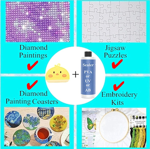 NUFTVI Diamond Art Tool Accessories Brush Applicator, Protection for Your Diamond Art Kits and Diamond Art Coasters Faster and Better, Easier to S...