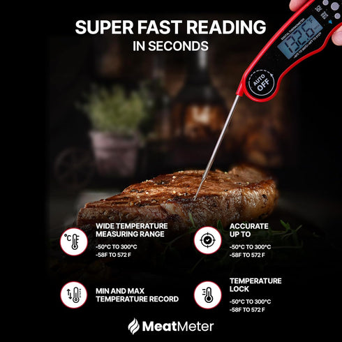 Digital Meat Thermometer for Grill/Cooking Fast Instant Read Waterproof Magnetic Probe Thermometer w/Backlight and Display for Kitchen, BBQ, Fryin...