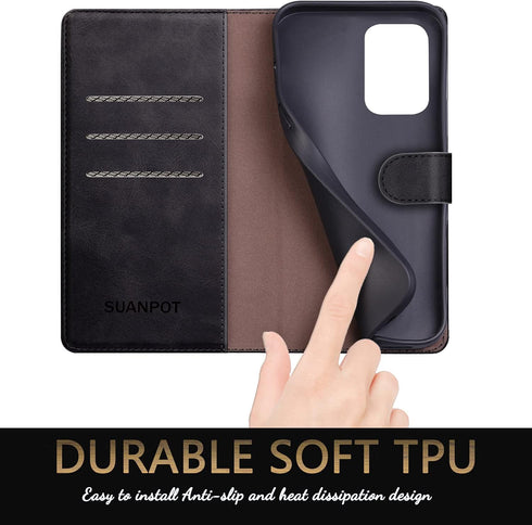 SUANPOT for Samsung Galaxy A52 4G& 5G Leather Wallet case with RFID Credit Card Holder Flip Folio Book Phone case Shockproof Cover for Women Men f...