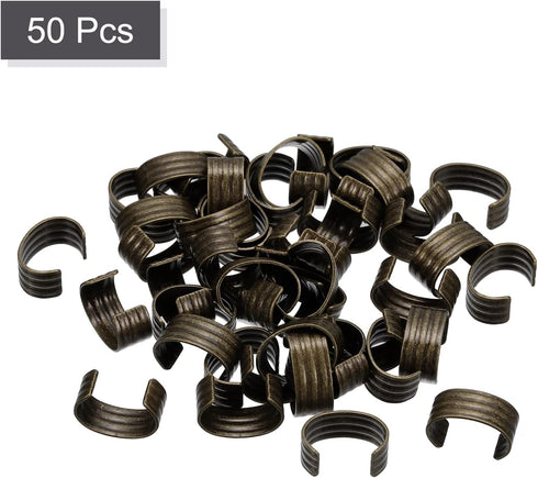 uxcell Leather Rope Clip, 50Pcs Cylindrical Crimping Cord Crimps Foldable String Leather Cord Fastener for DIY Lanyard, Tassel, Jewelry Making, Br...