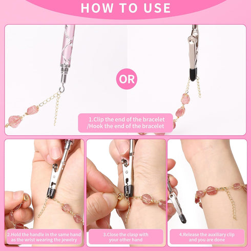 Bracelet Helper Tool - Bracelet Helper to Put on Yourself, Quick Release Fastening Jewelry Clasp Helpers, Metal Bracelet Assist Tool with Hideable...