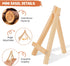 WOWOSS 12 Pack 5" Mini Wood Display Easel, Natural Wooden Tripod Holder Stand for Displaying Small Canvases, Business Cards, Photos...