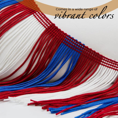 Trims By The Yard 2" Chainette Fringe Trim, Polyester-Made Decorative Fringe Trim, Versatile Fringes for Costumes, Uniforms, Home Decor, and Party...