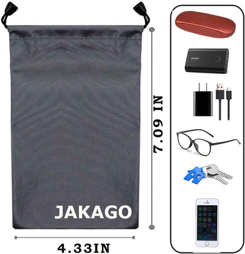 JAKAGO 2 Pack Cell Phone Storage Bag Soft Microfiber Glasses Sleeve Pouch Waterproof Sunglasses Bag Electronic Gadgets Case Cover With Drawstring ...