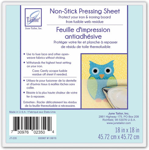 June Tailor Non Stick Pressing Sheet 18x18"...