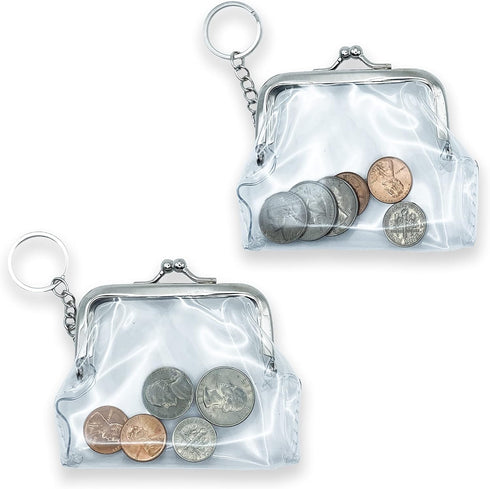 Holographic Coin Purse, Kiss-lock Clasp Iridescent Jelly Wallet (Transparent (2 Pack))...
