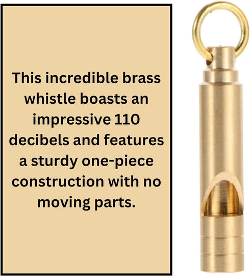 Brass Whistles 4 Pack, Emergency Survival Whistles Loud Safety Whistles for Adults, Self-Defense Whistle for Outdoor Activities, Distress Signal, ...
