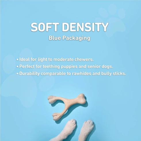 All-Natural, Nylon-Free Dog Chew Toys - Soft Density - Ideal for Light to Moderate Chewers - Non-Toxic, Promotes Dental Health, Splinter-Resistant...