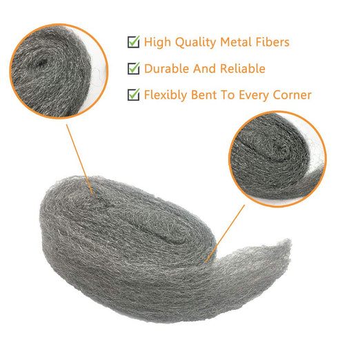 Steel Wool Mice Control, 2 Pack 3"x10 Ft Hole Filler, Gap Blocker, Barrier, Protect Against Animals in Holes Holes, Siding, Pipeline, Vents for Ga...