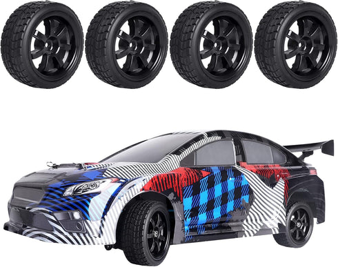 PreGlued 12mm Hex Hubs Wheel Rims&2.64" Rubber Tires for 1/10 On-Road Touring Car Drift for Traxxas 4tec 2.0 3.0 Tamiya TT02 TT01 HPI RS4 HSP Flyi...