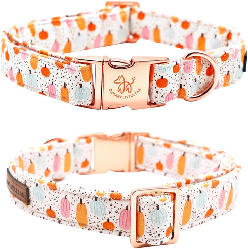 Elegant little tail Halloween Dog Collar, Fall Dog Collar Orange Pumpkin Holiday Pet Dog Collar Dog Bow Collar Pet Durable Adjustable Girl Boy Dog...