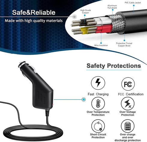 Replacement USB Car Charger Power Cord for Rand McNally Tnd 740 Tablet 70 80 TripMaker GPS...
