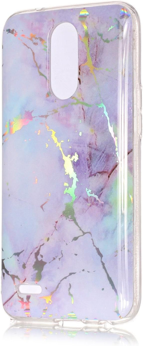 LG K20 V/ Plus/ Harmony/ K10 2017 3D Marble Glitter TPU Case - Pink Purple...