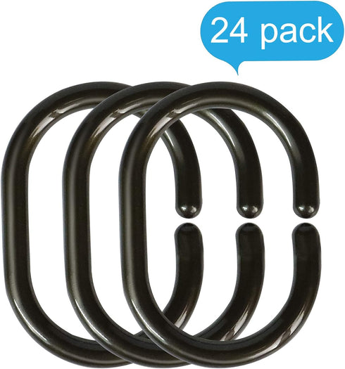 Qulable 24 pcs Shower Curtain Rings Plastic Shower Curtain Hooks C-Shaped Rings Hook Hanger Bath Drape Loop Clip Glide Bathroom Shower Window Rod ...