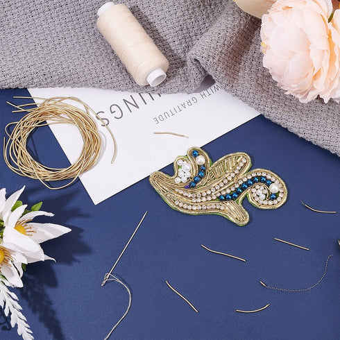 BENECREAT 18 Gauge French Bullion Wire 55.5 Feet Gold Spiral Copper Wire with Storage Box for Embroidery Beading and Clothes Decoration...